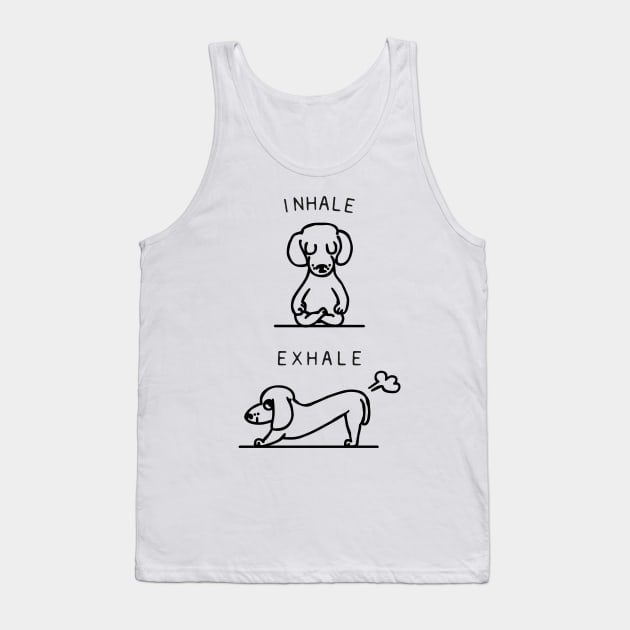 Inhale Exhale Dachshund Tank Top by huebucket